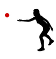 woman pitches ball vector image