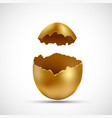 golden egg with cracks isolated on white vector image
