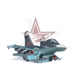cartoon military airplane vector image