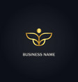 flower beauty abstract gold logo vector image vector image