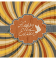 happy easter retro rays vector image vector image