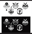 set guitar logo design vector image vector image