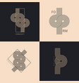 set line art design elements knot arch wave vector image vector image