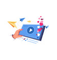 viral video or spreading virally on internet vector image vector image