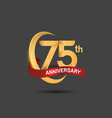 75 anniversary design logotype golden color vector image