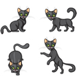 black kitten in different poses vector image