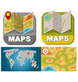 cartoon map booklets with way points set vector image