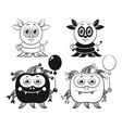 contour and silhouette monsters set vector image vector image
