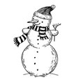 snowman engraving vector image