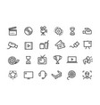 cinema movie line icons set collection vector image vector image