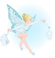 tooth fairy with magic wand vector image vector image