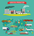 manufacturing and logistics goods production vector image