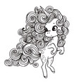 pink cartoon fairytale unicorn vector image
