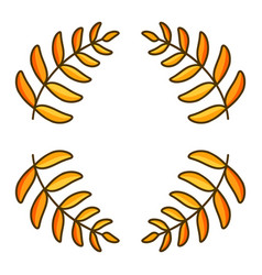 round laurel frame with copy space golden vector image vector image