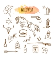 hand drawn wild west vector image