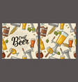seamless pattern beer tap class can bottle vector image vector image
