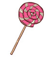 spiral hard candy stick striped lollipop doodle vector image vector image