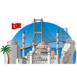 turkey with landmarks vector image vector image