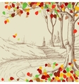 autumn tree in the park sketch bright leaves vector image vector image