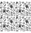 cooking objects icons black and white seamless vector image