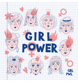 feminism poster girl power card feminists womens vector image vector image
