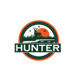 sunset hunter outdoor activity business logo vector image vector image
