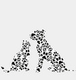 silhouettes of cat and dog in paws pattern vector image vector image