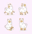 variety cute alpacas vector image