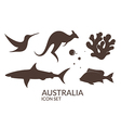australia icon set vector image vector image