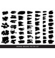 set of black paint ink brush strokes brushes vector image