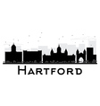 hartford city skyline black and white silhouette vector image