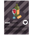 wine color isometric poster vector image