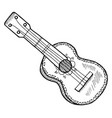acoustic guitar sketch hand drawn classic music vector image
