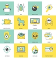 hacker icons flat line vector image vector image