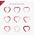 set of abstract icons hearts vector image