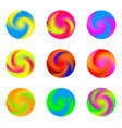 twisted swirl color ball three dimensional set vector image vector image