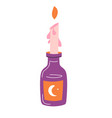 burning candle magic and witchcraft practice vector image
