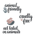 cruelty free lettering set vector image