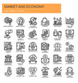 market and economy thin line pixel perfect vector image
