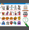 odd one out picture game with spooky halloween vector image
