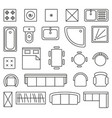 interior design floor plan objects line art vector image