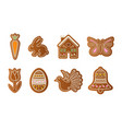 set easter gingerbreads vector image
