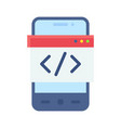 coding app icon mobile application vector image