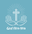 god bless you handwritten lettering church vector image vector image
