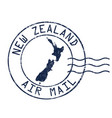 new zealand air mail grunge rubber stamp vector image