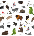 north america animals seamless pattern vector image vector image