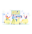 friends supporting football team in living room vector image