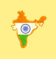 india - map colored with indian flag vector image