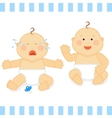 smiling baby and unhappy isolated on white vector image vector image