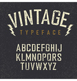 vintage retro typeface stamped alphabet white vector image